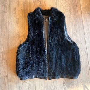 SAKS FIFTH AVENUE Black Label 100% Rabbit Fur Vest Size Women’s M/L